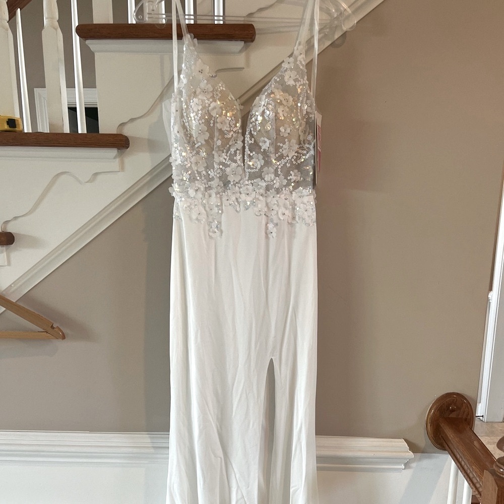 Promgirl White Sequin Dress